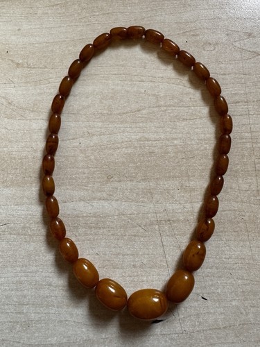 Alte bakelit perlenkette - bakelit, olive