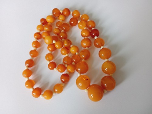 Vintage bernsteinkette - vintage,