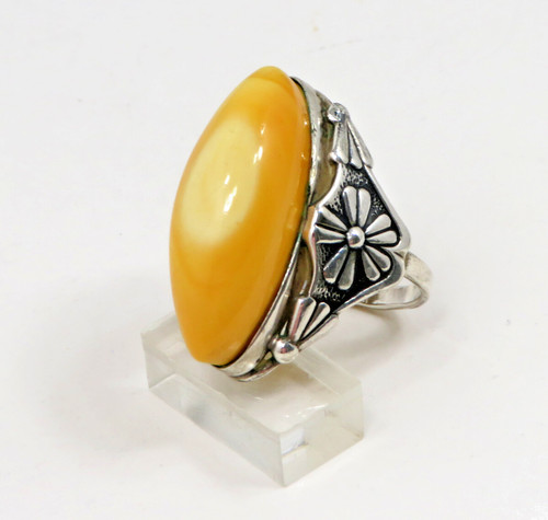 Bernstein silber ring 875 - bernstein,