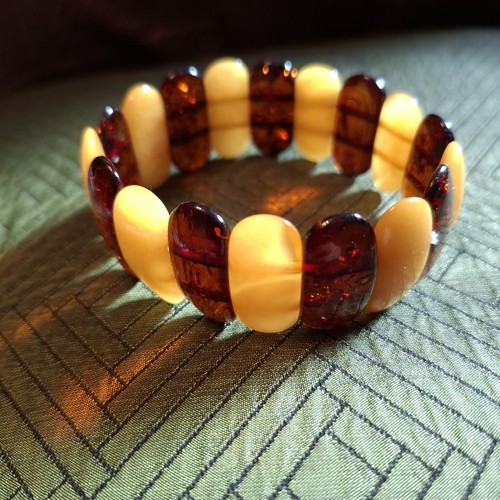 Bernstein armband farbig - bernstein, |